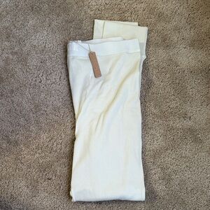 Skims Cream Ribbed Knit Pants